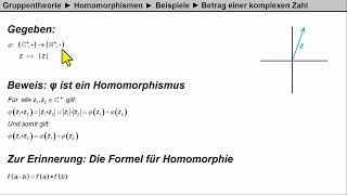 Gruppen ► Homomorphismus ►Beispiel ► Betrag einer komplexen Zahl [upl. by Ainahs]