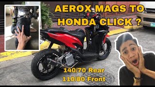 Big bike concept to Honda Click 125i bigtires redclickmotovlog [upl. by Drawde]