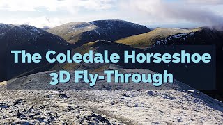 Hiking The Coledale Horseshoe  3D Aerial FlyThrough of the Route Lake District Circular Walk [upl. by Anelej296]