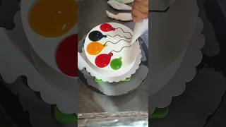 How To Make balloon Cake Design  Multi Colour Balloon Cake cake viralvideo shorts youtubeshorts [upl. by Luhem]