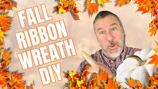 Fall Ribbon Wreath DIY  Fall Wreathathon  Wreath DIY  Easy DIY fallwreath [upl. by Tamberg266]