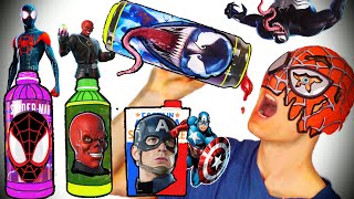 DO NOT DRINK VENOM 🕷 Spider Man Miles Morales Captain America Red Skull DIY Superhero Drinks Crafts [upl. by Meador]