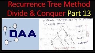 Recurrence Tree Method  Divide and Conquer Recurrence Relation  DAA Part 13 [upl. by Hagerman]