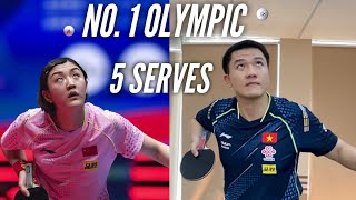 5 Serves of World No 1 Chen Meng  Table Tennis Tutorial [upl. by Oberon329]