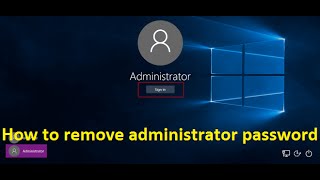 how to remove administrator password in windows 10  Howtosolveit [upl. by Donelu]