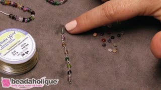 How to Make Your Own Gemstone Chain with Wrapped Wire Loops [upl. by Leirbaj]