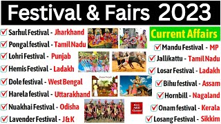 Important Festivals in India  State wise  Indian Art amp Culture  Current Affairs 2023  Gk Trick [upl. by Ytitsahc458]