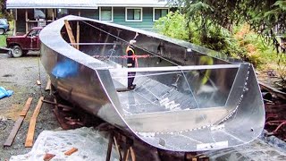 Homemade boat making process  Amazing wood boat building method  Steel ship production technology [upl. by Arraik438]