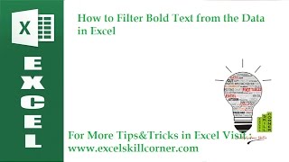 How to Filter Bold Text from the Data in Excel [upl. by Nonek]