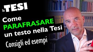 PARAFRASARE un testo in una Tesi consigli ed esempi concreti [upl. by Atinuaj538]