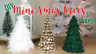 DIY Christmas Tree Decor  How to Make 3 Mini Tabletop Trees Affordable [upl. by Diena]