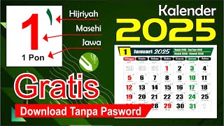 KALENDER 2025  Kalender 2025 lengkap dengan Libur nasional Hijriyah Jawa  Template Download CDR [upl. by Lothaire]