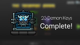 Geometry Dash 22  COMPLETE 25 DEMON KEYS CHESTS [upl. by Emolas]