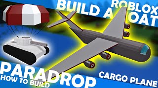 HOW TO BUILD Cargo Plane with Paradrop Tanks Roblox Build a Boat Micro Build Jumbo Jet by Hawkes [upl. by Sabian]