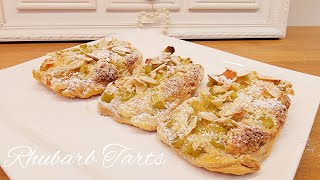 Rhubarb Tart Recipe with delicious Almond Frangipane Cream [upl. by Wiltsey]