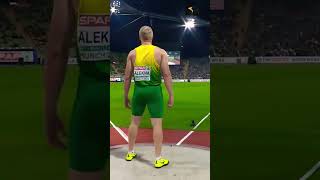 European Championships Munich 2022Discus Throw Mykolas AleknaLithuania 🇱🇹Gold🥇Medalist😍🔥shorts [upl. by Nyrol]