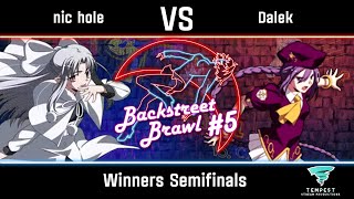 nic hole White Len vs Dalek Sion Eltnam  MBAACC Winners Semifinals  Backstreet Brawl 5 [upl. by Eckmann]