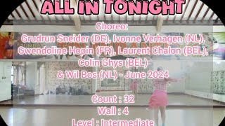 ALL IN TONIGHT LinedanceIntermediate [upl. by Hart]