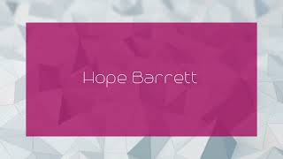 Hope Barrett  appearance [upl. by Suzette958]