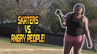 SKATERS vs HATERS 40  Skateboarding Compilation  Skaters vs Angry People [upl. by Nednyl]