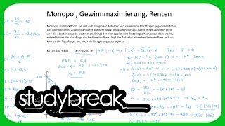 Monopol Gewinnmaximierung Renten  Volkswirtschaftslehre [upl. by Egedan]