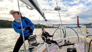 🏎️ Racing 2024 Three Bridge Fiasco ⛵ Jib Halyard Snaps 💥 MidRace yachtracing ourladydefiant [upl. by Dolley]