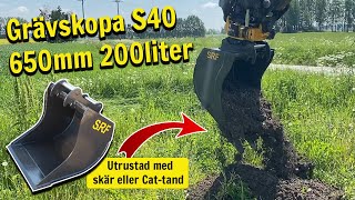 SRF Grävskopa S40 200liter tand [upl. by Milena]