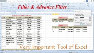 Filter amp Advance filter Excel special 6 [upl. by Cleti579]