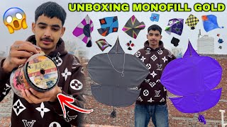 Unboxing amp Testing Monofil Gold🔥 Full Review  Best Manjha For Kite Flying😱 Kite Fight 2023 [upl. by Ydeh96]