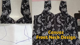 Neck Design ✂️ Canvas Front Neck Design Cutting and Stitching for Beginners [upl. by Fredek232]