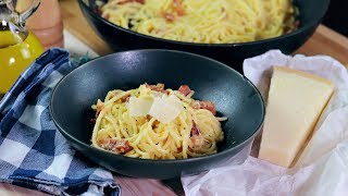 Spaghete carbonara rețeta originală  Bucătar Maniac [upl. by Luapnhoj]