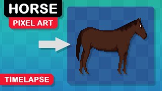 Horse  Pixel Art Timelapse [upl. by Eliak675]