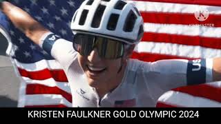 Kristen Faulkner gold  Kristen Faulkner cycling gold  cycling Olympic 2024 [upl. by Brechtel]