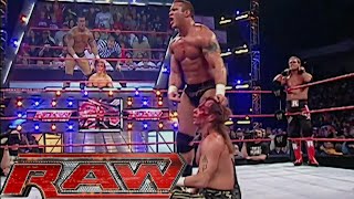 RatedRKO vs Shawn Michaels 2on1 Handicap Match Bloody Pt2 RAW Jan 152007 [upl. by Llenrup]