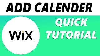 How to Add a Calendar on Wix Website Simple [upl. by Ydnamron]