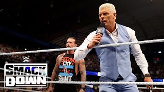 CM Punk Cody Rhodes Challenge Solo Sikoa Bloodline  SmackDown Highlights 62124  WWE on USA [upl. by Anneehs677]