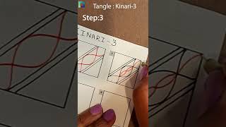 Tangle Kinari3  How to draw  Zentangle  Step Outs shorts [upl. by Aiuqcaj]