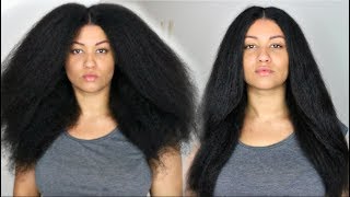 How I Flat Iron My EXTREMELY THICK Natural Hair [upl. by Ykcor]