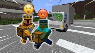 MC NAVEED AND MARK FRIENDLY ZOMBIE BECOME DELIVERY DRIVERS FOR SHOPS DANGEROUS DRIVING Minecraft [upl. by Cirderf]