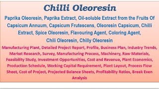 Paprika amp Chilli Oleoresin  Paprika Extract  Oilsoluble Extract from the Fruit of Capsicum Annuum [upl. by Gnurt]