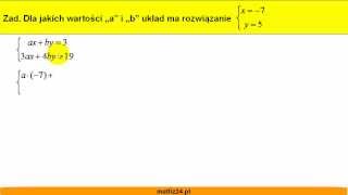 Dla jakich wartości ab układ równań ma rozwiązanie  Zadanie  Matfiz24pl [upl. by Hannad]