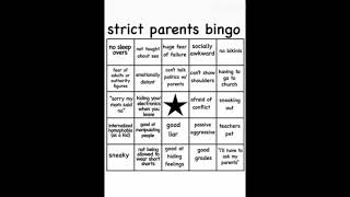 Strict parents bingo strictparents icantmakethisup relatable fyp bingo [upl. by Reeva]