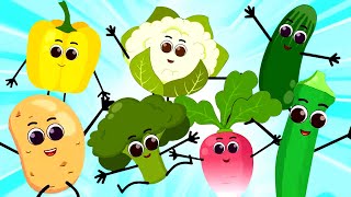 Ten Little Vegetables Jumping On The Bed  More Crayons Nursery Rhymes for kids [upl. by Enitnelav]