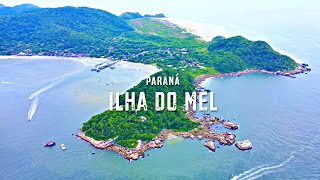 ILHA DO MEL PARANÁ  4K Aerial Drone View [upl. by Suoivatco]