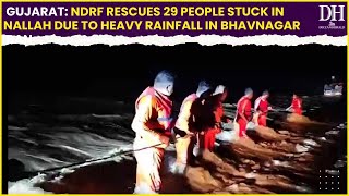 Gujarat rains NDRF rescues 29 people stuck in Nallah due to heavy rainfall in Bhavnagar [upl. by Nueovas]