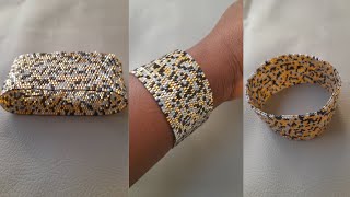 Peyote bangle peyotestitch diy [upl. by Nyrrek]