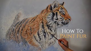 How To Paint A Tiger In Oils  Painting FUR [upl. by Ahtelra]