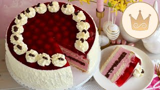 FESTLICHE HIMBEERSAHNETORTE 💝 GEBURTSTAGSTORTE OSTERTORTE SELBER BACKEN REZEPT VON SUGARPRINCESS [upl. by Eahsal454]