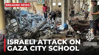 Victims of Gaza City school attack ‘in pieces’ [upl. by Ailad]