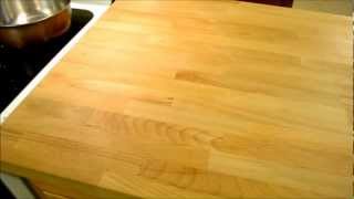 1 Year follow up review  Ikea Numerar butcher block kitchen countertop [upl. by Drusus]